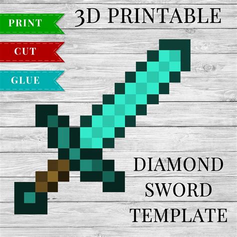 Minecraft Sword And Pickaxe Template