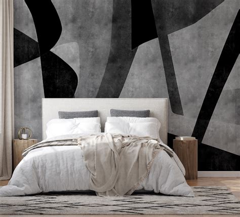 Industrial Shapes Black & White Australian Made Wallpaper Online ...