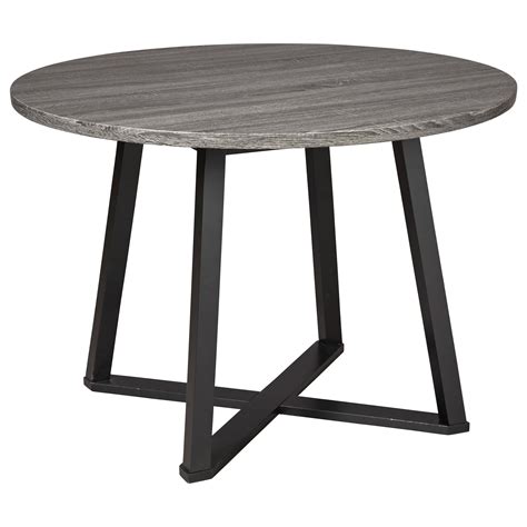 Ashley Signature Design Centiar Round Dining Room Table with Gray Top ...