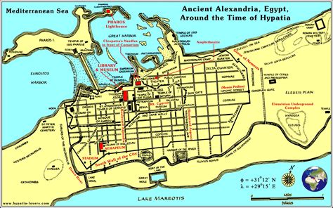 Map of Ancient Alexandria, Egypt