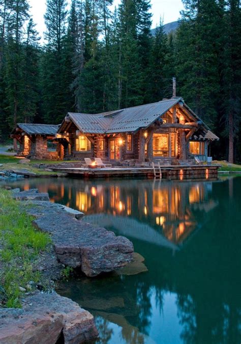 Log Cabins On The Lake - Image to u