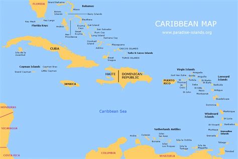 Printable Map Of Caribbean Islands - Printable Word Searches