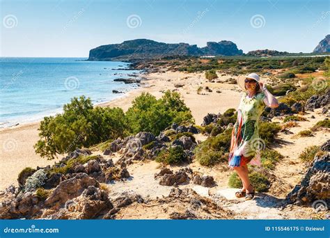 Beautiful Falassarna Beach on Crete, Greece Stock Image - Image of ...