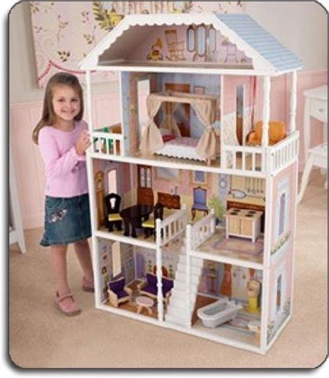 Barbie Size Dollhouse Furniture Girls Playhouse Dream Play Wooden Doll ...