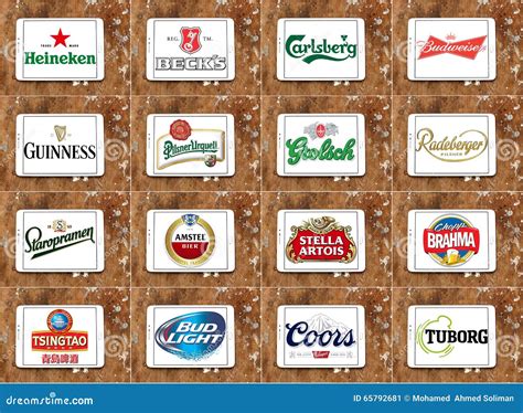 Top Famous Beer Brands And Logos Editorial Photo - Image: 65792681