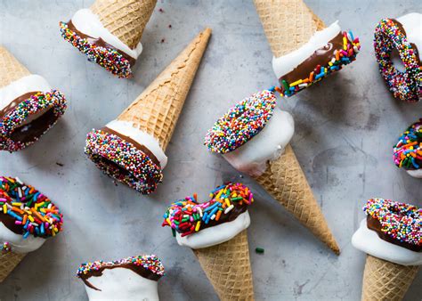 Marshmallow Dipped Ice Cream Cones - Jelly Toast