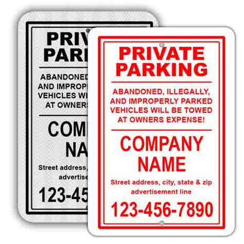 Custom Private Parking Signs: Custom Printed Signs | Printit4Less.com