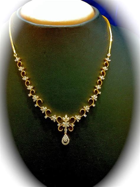 Simple Diamond Necklace - Indian Jewellery Designs