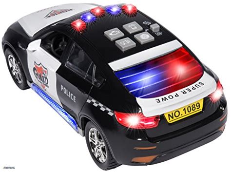 Memtes Electric Police Car Toy for Kids with Flashing Lights and Sirens ...