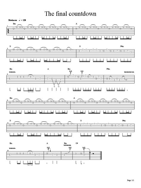 The Final Countdown guitar solo