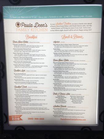 Paula Deen's Family Kitchen, Pigeon Forge - Menu, Prices & Restaurant ...