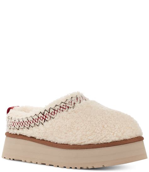 UGG Tazz UGG Braid Fur Clog Platform Slippers | Dillard's