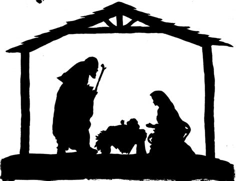 Nativity Scene Silhouette Printable