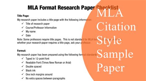 MLA Citation Style Sample Paper | Tapscape