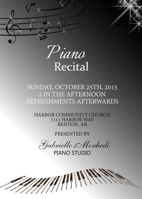 Piano Recital Invitations, Recital Invitation, Music Recital ...