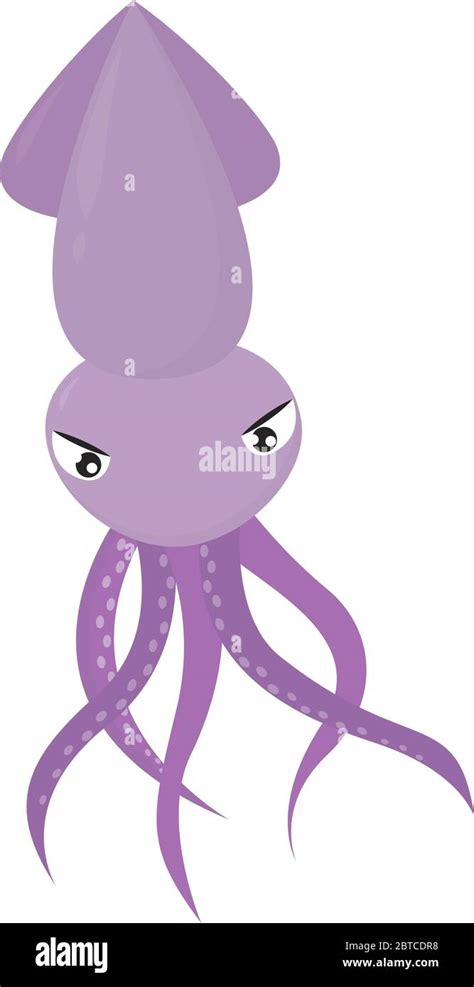 Purple squid , illustration, vector on white background Stock Vector ...