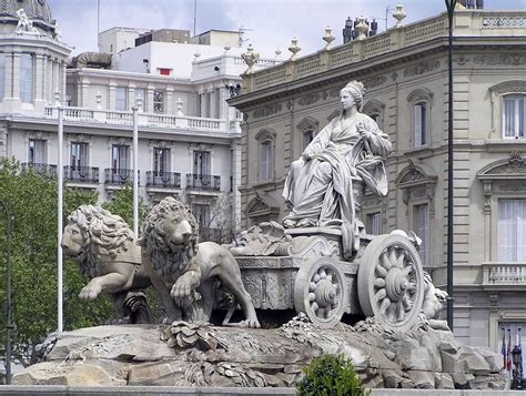 Plaza de Cibeles is in the Spanish city of Madrid, at the intersection ...