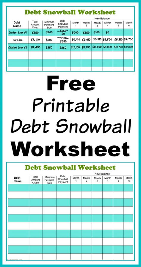 Free Printable Debt Snowball Worksheet Pay Down Your Debt — db-excel.com