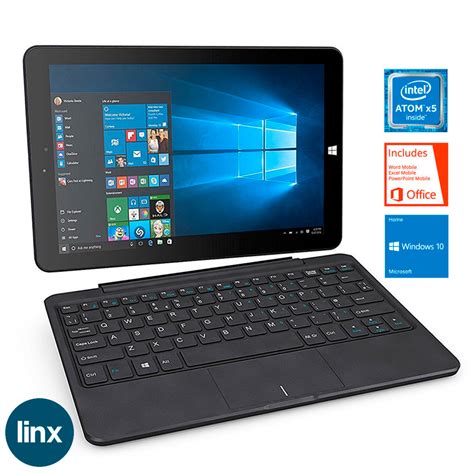 Linx 1020 Windows 10 2 in 1 Tablet with Keyboard & MS Office, 2GB, 32GB ...