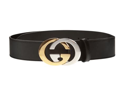 Gucci Logo Belt Black Silver Gold