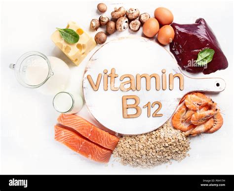 Foods Highest in Vitamin B12 (Cobalamin). Healthy eating Stock Photo ...