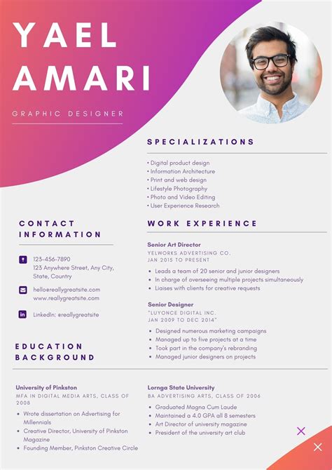 Free, custom printable graphic design resume templates | Canva