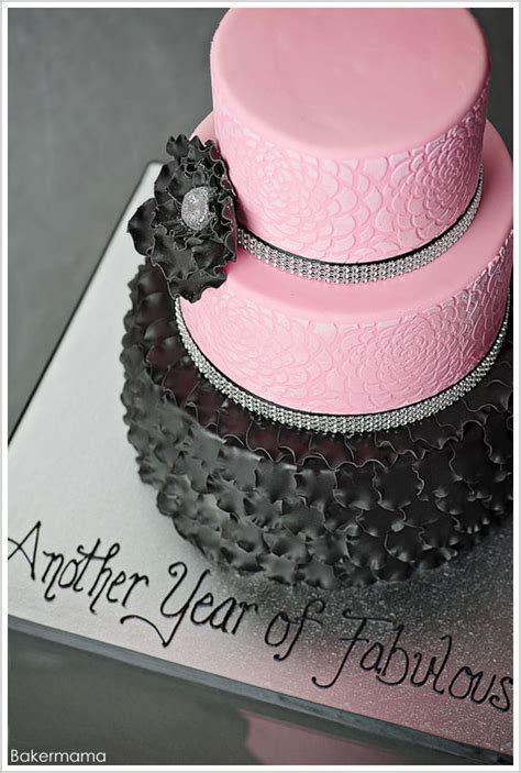 Glam Pink & Black Cake | The Cake Blog