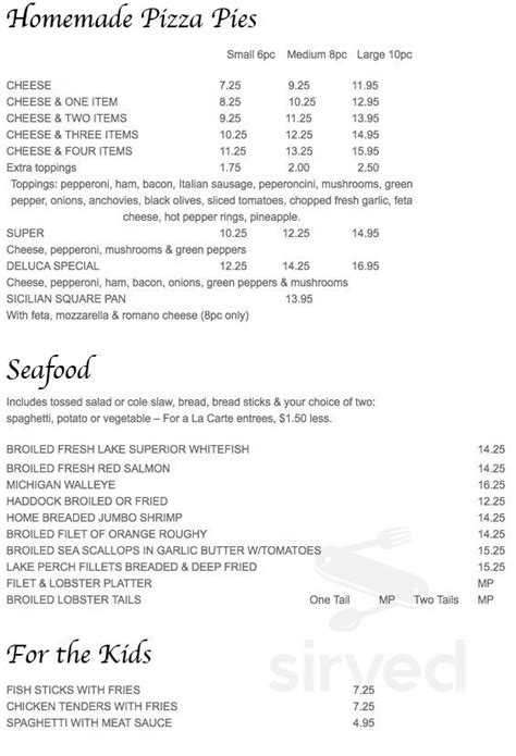 DeLuca's Restaurant menu in Westland, Michigan, USA