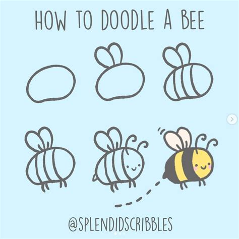 How to draw BEE step by step - The Smart Wander