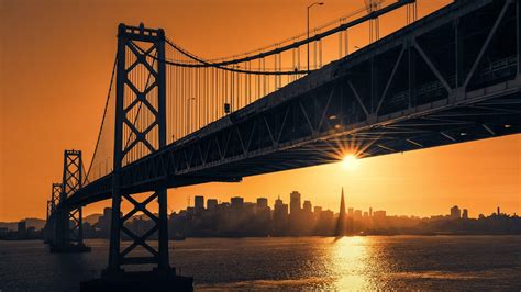 San Francisco Bay Bridge Sunset Wallpapers - Wallpaper Cave