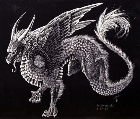 Scratchboard Dragon by RedAventador on DeviantArt