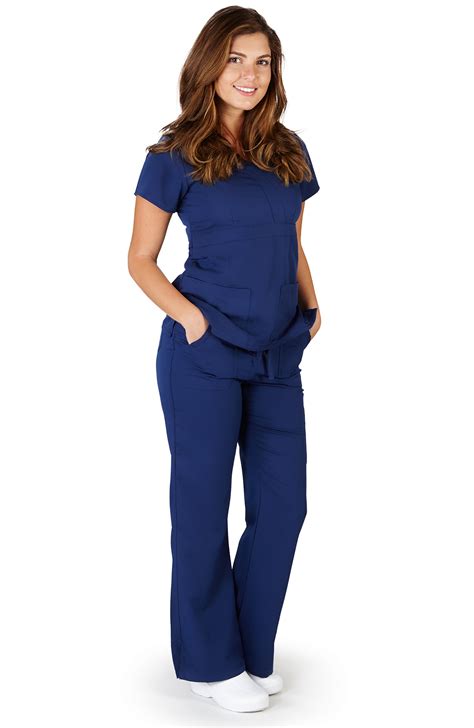 Ultra Soft Medical Nurse Uniform Premium Womens Junior Fit Mock Wrap ...