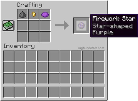 How to make a Purple Star-Shaped Firework Star in Minecraft