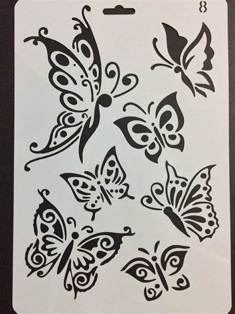 Plastic, Butterfly Stencil, Butterflies Stencil, Planner Stencil ...