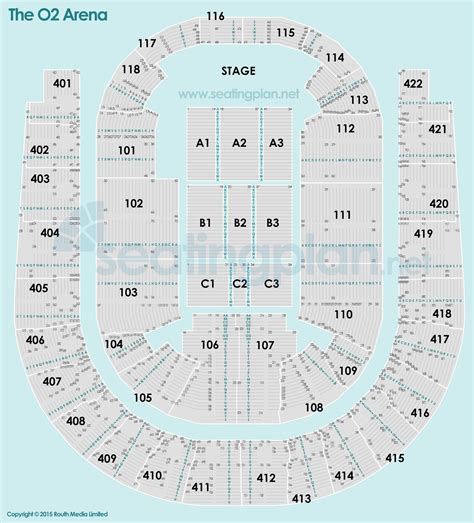 The O2 Arena Detailed Seating Plan