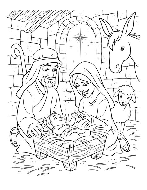 Jesus Birth Coloring Pages For Kids