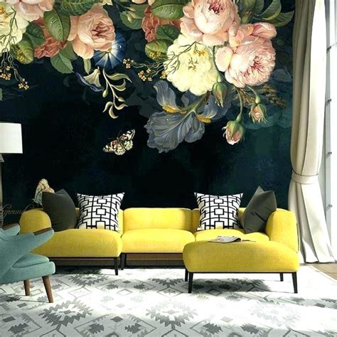 Big Floral Wallpaper Extra Large Floral Print Wallpaper - Floral Wall ...