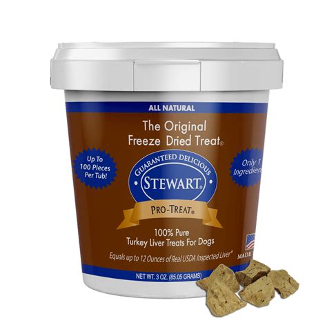 Stewart Pro-Treat Freeze Dried Turkey Liver Dog Treats, 3 oz. Tub ...