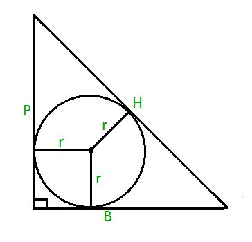 Aire du cercle inscrit d’un triangle rectangle – StackLima