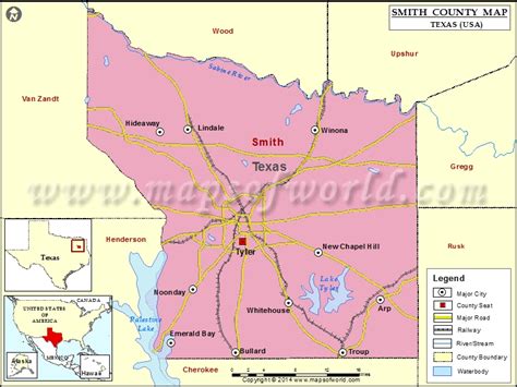 Smith County Map | Map of Smith County, Texas