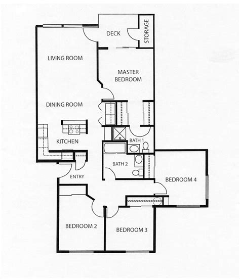 4 Bedroom House Floor Plan Design - floorplans.click