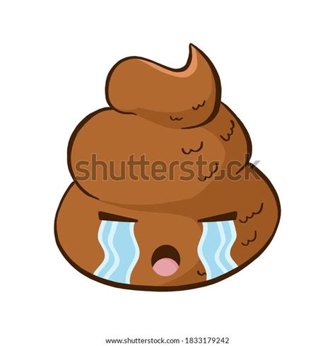 Vector Crying Poop Emoji Funny Poo Stock Vector (Royalty Free ...