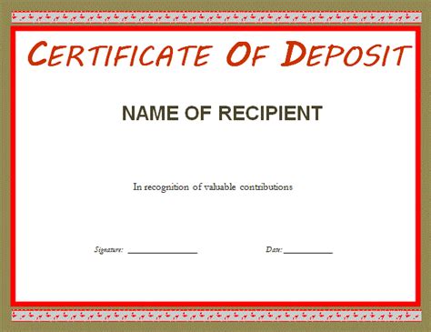 Certificate of Deposit Template | Professional Word Templates