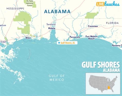 Map of Gulf Shores, Alabama - Live Beaches