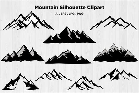 Mountain Shadow Clipart Black