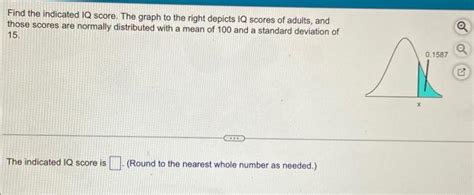 Solved Find the indicated IQ score. The graph to the right | Chegg.com