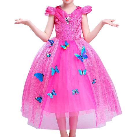 Girls Princess Cinderella Belle Aurora Jasmine Dress Up Costume ...