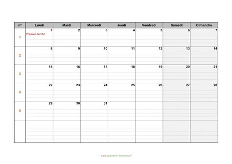 Calendrier mensuel à remplir - young planneur