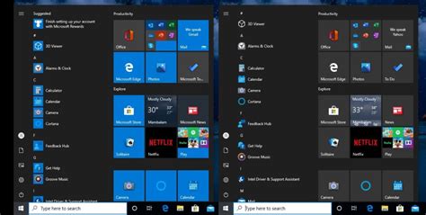 A closer look at Windows 10's new Start Menu with theme-aware tiles