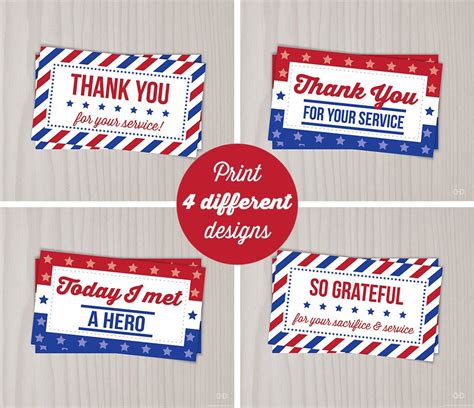 Military Thank You Cards Free Printable